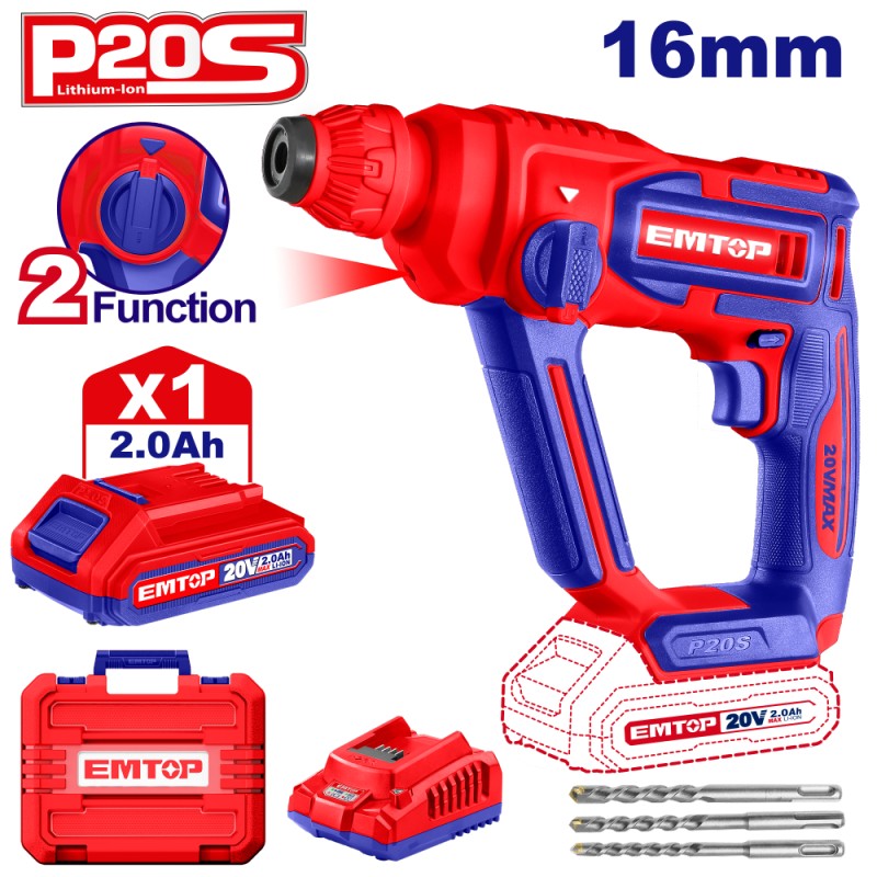 Ciocan rotopercutor 16mm pe acumulator, 20V