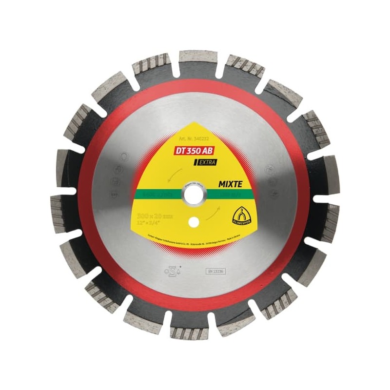 Disc diamantat debitare Klingspor DT 350 AB , 350x3.2x25.4mm, 21 Segmente, segmente departate