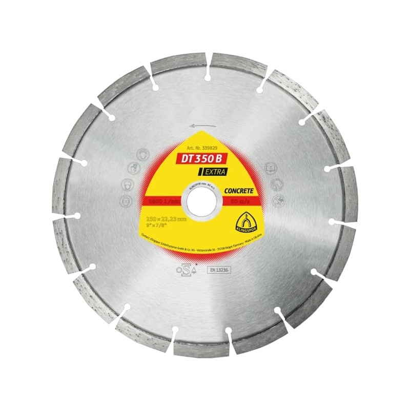 Disc diamantat debitare Klingspor DT 350 B , 150x2.4x22.23mm, 11 Segmente