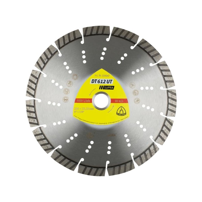 Disc diamantat pentru debitare Klingspor DT 612 UT, 125x2.4x22.23mm, 9 Segmente 