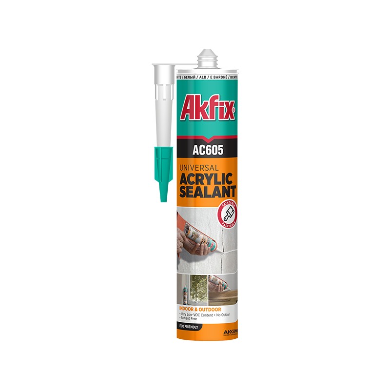 Etansant acrilic siliconat, Akfix Ac605, Alb, 310ml